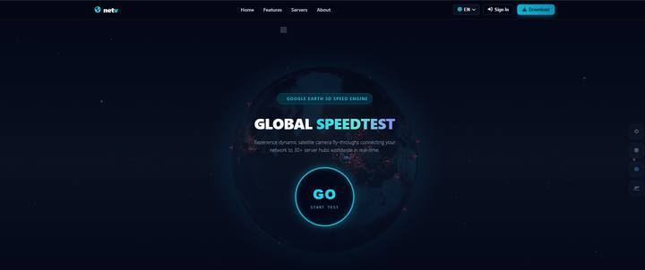 Netv global network speed test interface